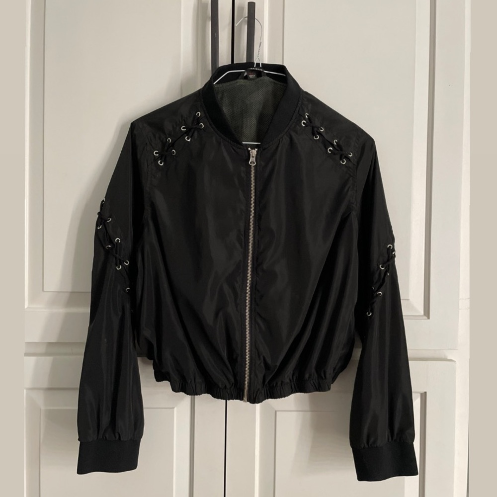 Rock & republic zip up black jacket